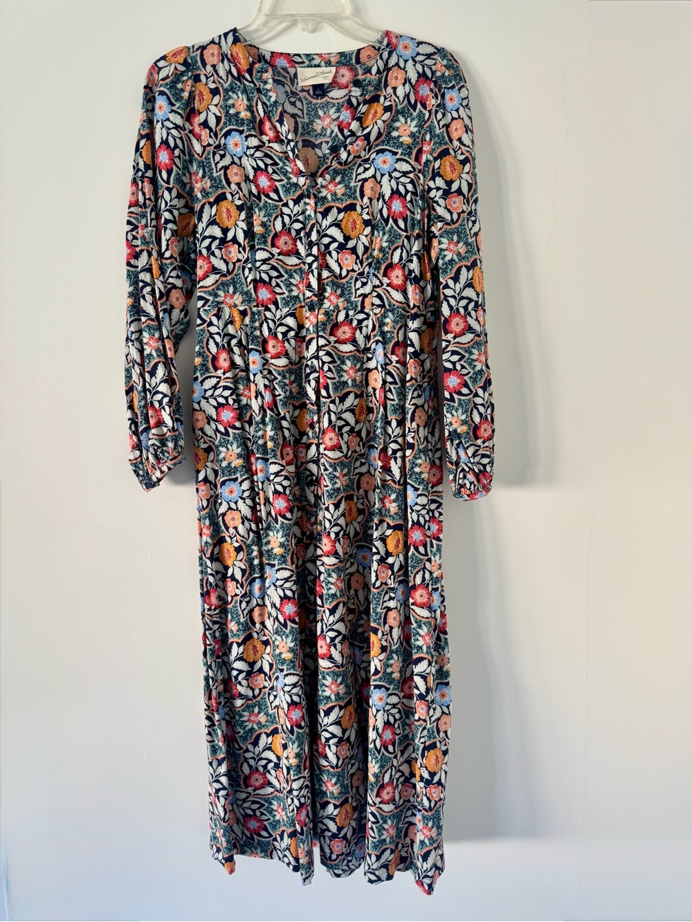 Universal Thread Floral Maxi Dress in Green with Pink, Blue & Yellow